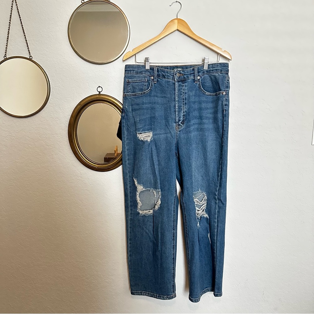 wild fable Distressed Straight Leg Jeans - Blue